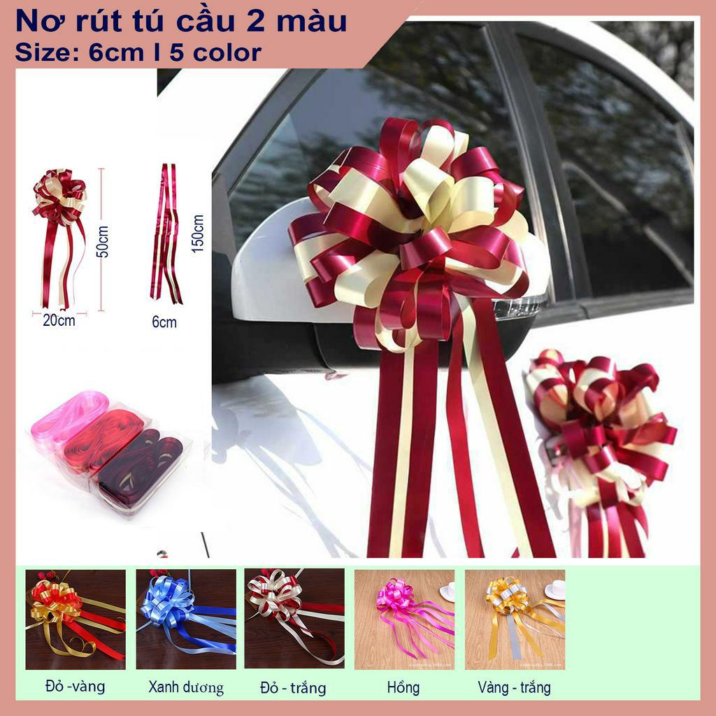 Nơ Rút Tú Cầu Trơn 2 Màu, Size 20*60cm, Trang trí tiệc-xe hoa