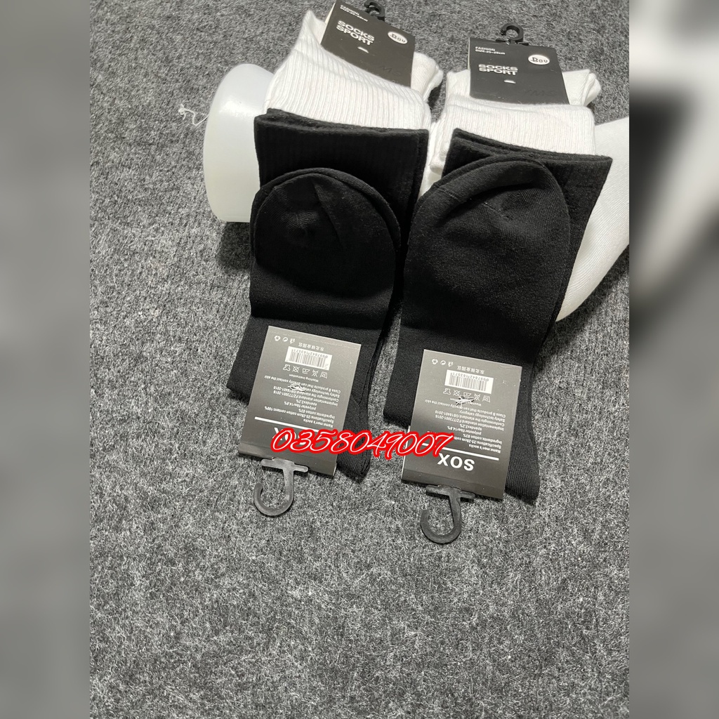 ️XẢ KHO️Tất Thể Thao Cao Cổ Trơn Unisex