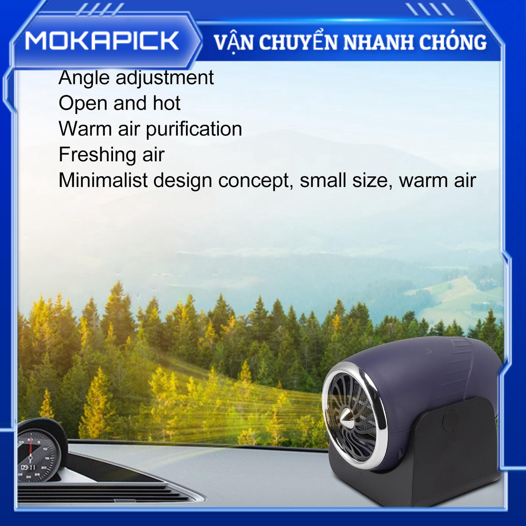 Mokapick 140W Máy Sưởi Trước Kính Chắn Gió Làm Tan Sương Nóng Lạnh Ấm Quạt Nhanh Với Cáp Nguồn 12V