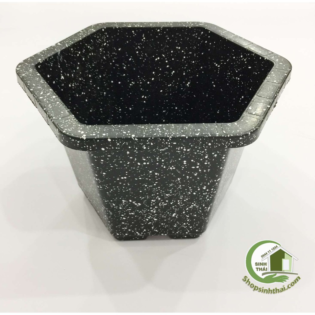Lịch sử giá Chậu nhựa trồng cây giả đá màu đen hình lục giác ...