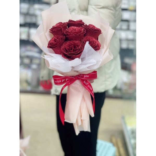 HOA SÁP NHŨ BÓ 5 BÔNG MÀU ĐỎ /HÀNG LOẠI 1