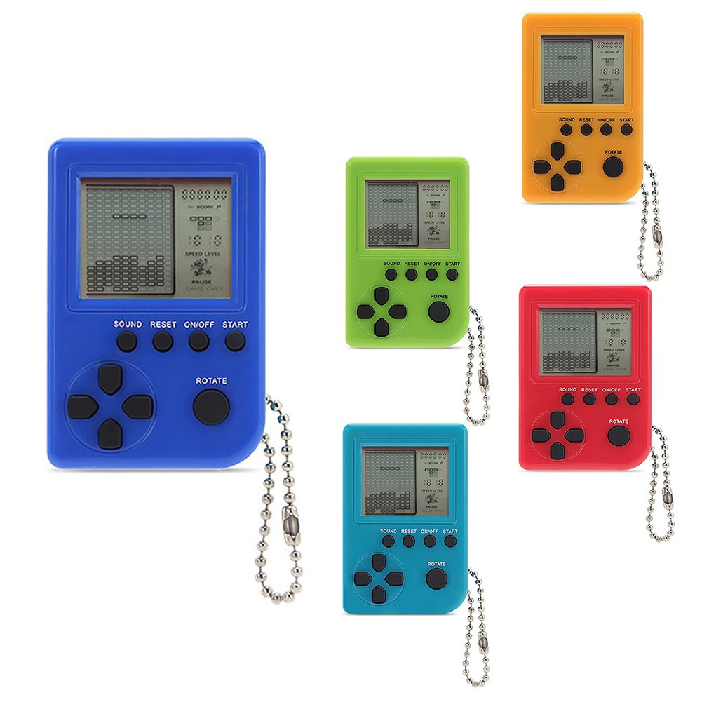 Mini Portable Keychain Mặt dây chuyền Tetris Máy chơi game Cổ điển Máy chơi game Cổ điển