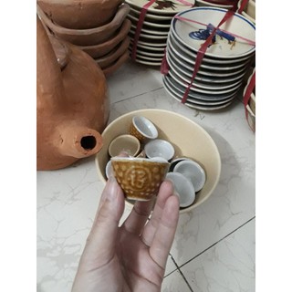 1 chục ly sành kiểu xưa cỡ nhỏ
