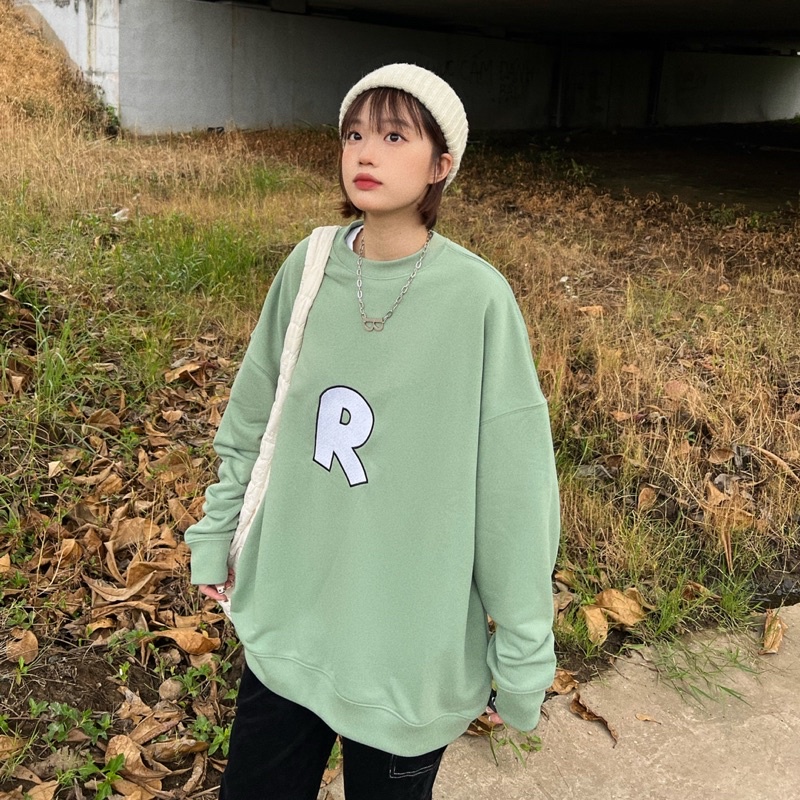 Áo Sweater nỉ thêu R REGODS Unisex Form Rộng ( SWEATER R ) | BigBuy360 - bigbuy360.vn