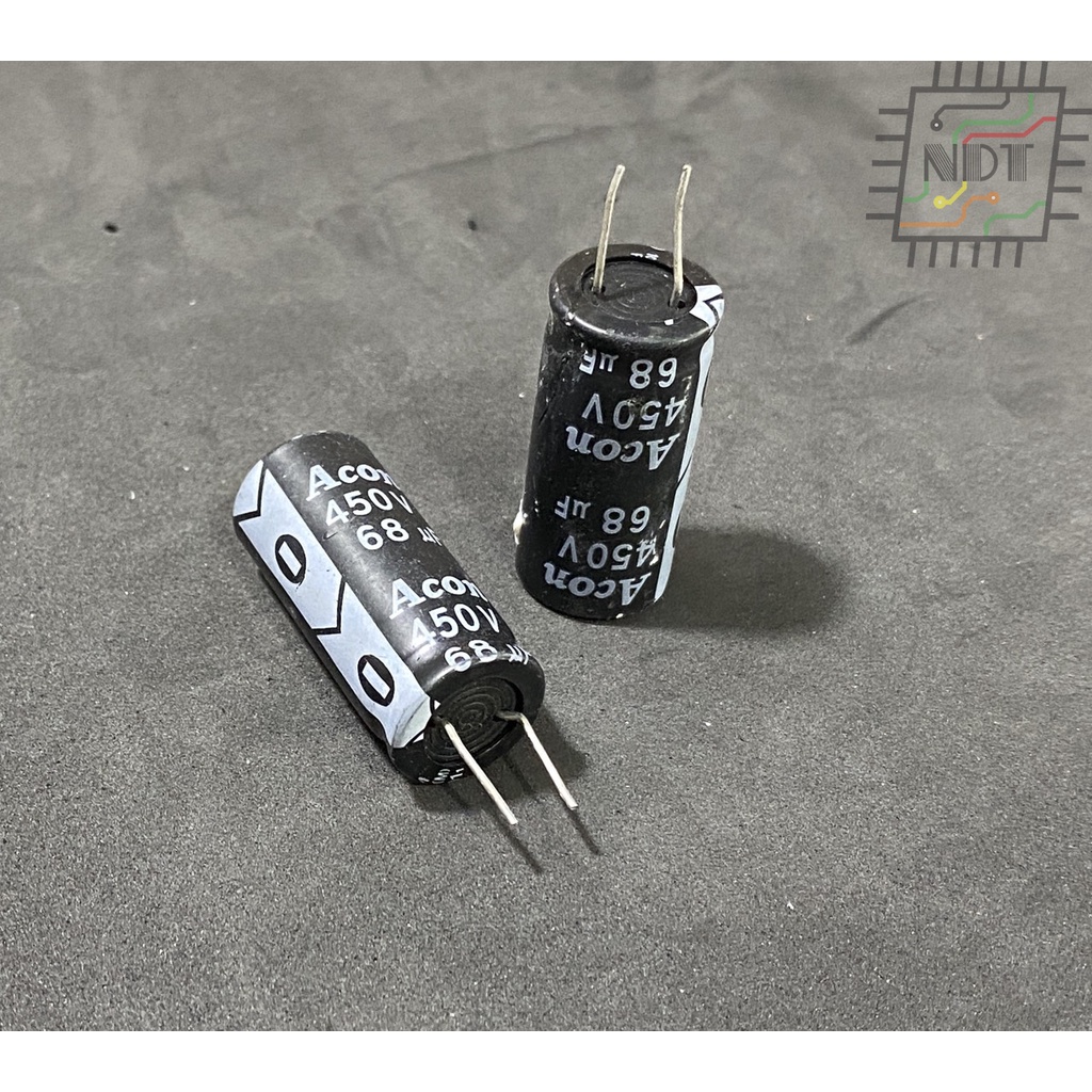 Tụ 450V 68uF Chân Mềm Hàng Tháo Máy 18x30mm