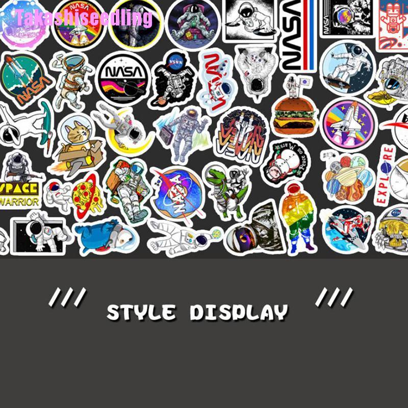 Bộ 50 Miếng Dán Chống Thấm Nước Họa Tiết Phi Hành Gia Hoạt Hình