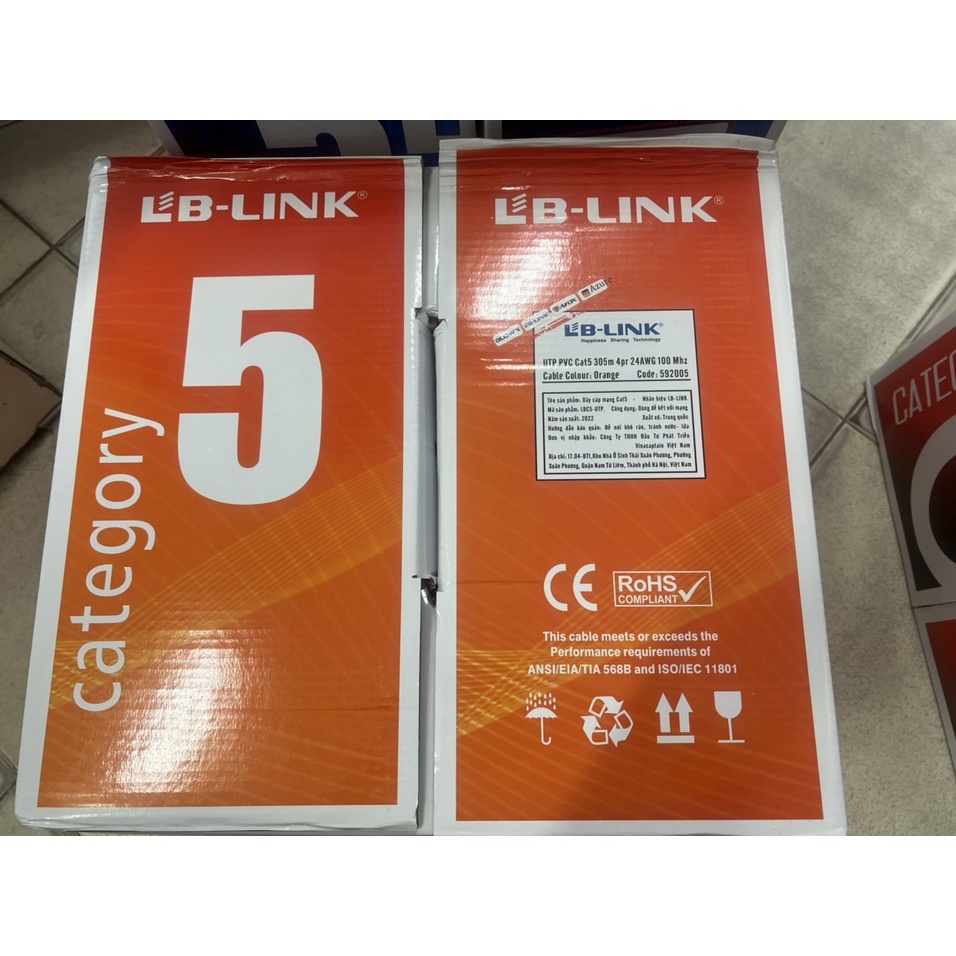 Cuộn dây cáp mạng LB-LINK Cat5e UTP CCA 305m  ,Lõi Hợp Kim Nhôm Bọc Đồng, FULL VAT