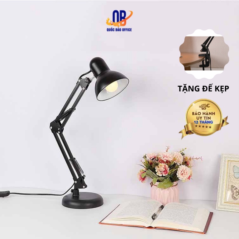 Đèn Bàn Học, Đọc Sách, Làm Việc Mắt Việt Đế Tròn, Tặng Kèm Đế Kẹp, Bóng LED Chế Độ Ánh Sáng Vàng - 025