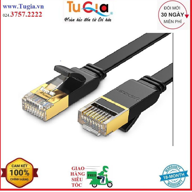 Cáp mạng 2 đầu đúc Cat7 UTP Patch Cords dạng dẹt - dài 5M - UGREEN NW106 - 11263 - Hàng Chính Hãng
