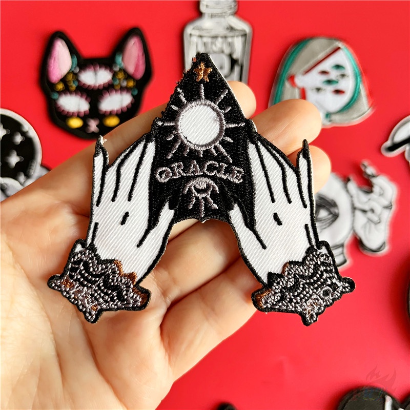 ☸ Miếng Dán Ủi Thêu Hình Nghệ Thuật Phong Cách Punk Goth ☸ 1 Sticker Ủi Thêu Hình Huy Hiệu