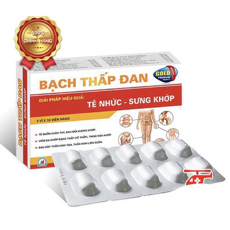 BẠCH THẤP ĐAN  Gold Vinaphar - Hộp 30 viên -  Giảm đau mỏi xương khớp, tê bì chân tay