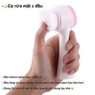 Cọ rửa mặt cầm tay 2 đầu