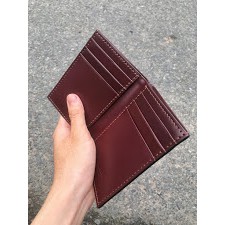 VÍ ĐỨNG DA BÒ THẬT 100% NÂU ĐỎ - DA BÒ PULL-UP