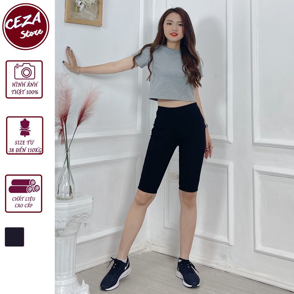 Quần Legging lửng,quần legging ngố nữ ,cạp cao co giãn 4 chiều ngoại cỡ đến 110kg Ceza