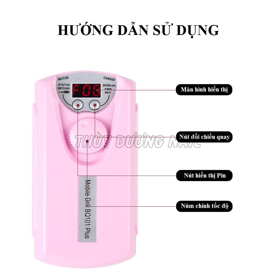 Máy mài móng tích điện BQ101 Plus, chạy mạnh - êm, chuyên dùng làm nail, bảo hành 3 tháng (1 đổi 1 trong 7 ngày đầu)