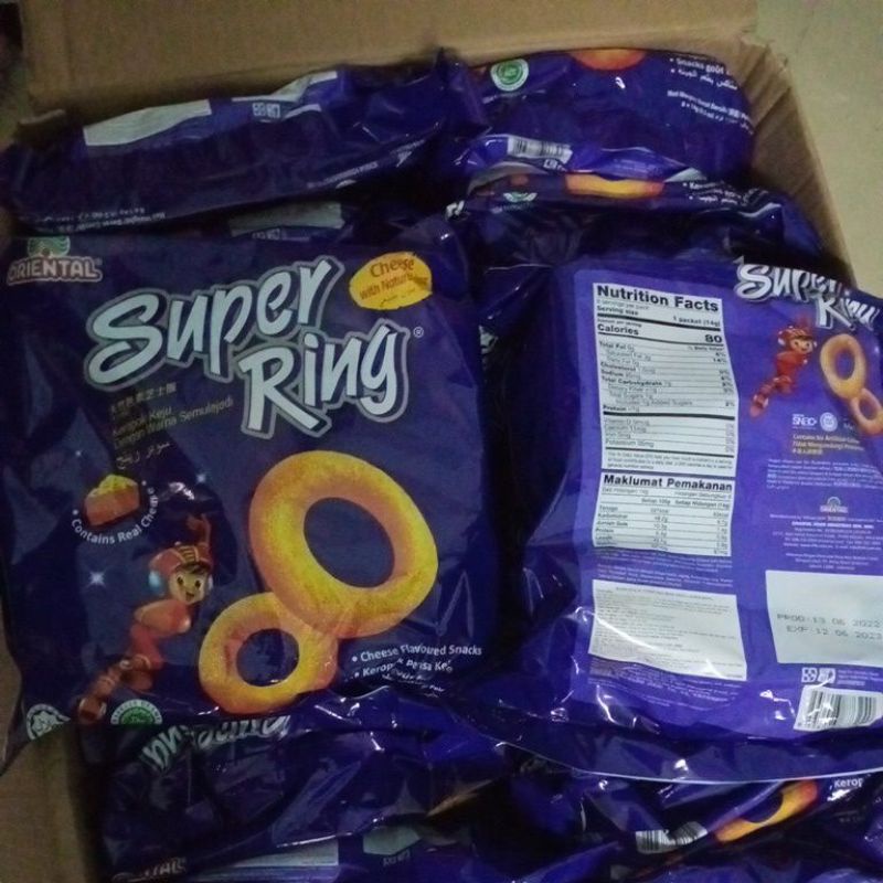 Bánh Snack hình nhẫn vị phô mai Super Ring Cheese Oriental 112G