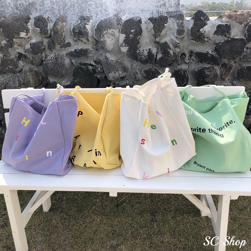 Túi Vải Canvas Đeo Vai Thời Trang Hàn Quốc