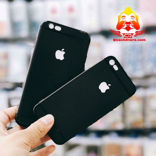 Ốp lưng iphone - silicol cao su đen khoét táo - 5/5s/6/6s/7/7+/8/8+