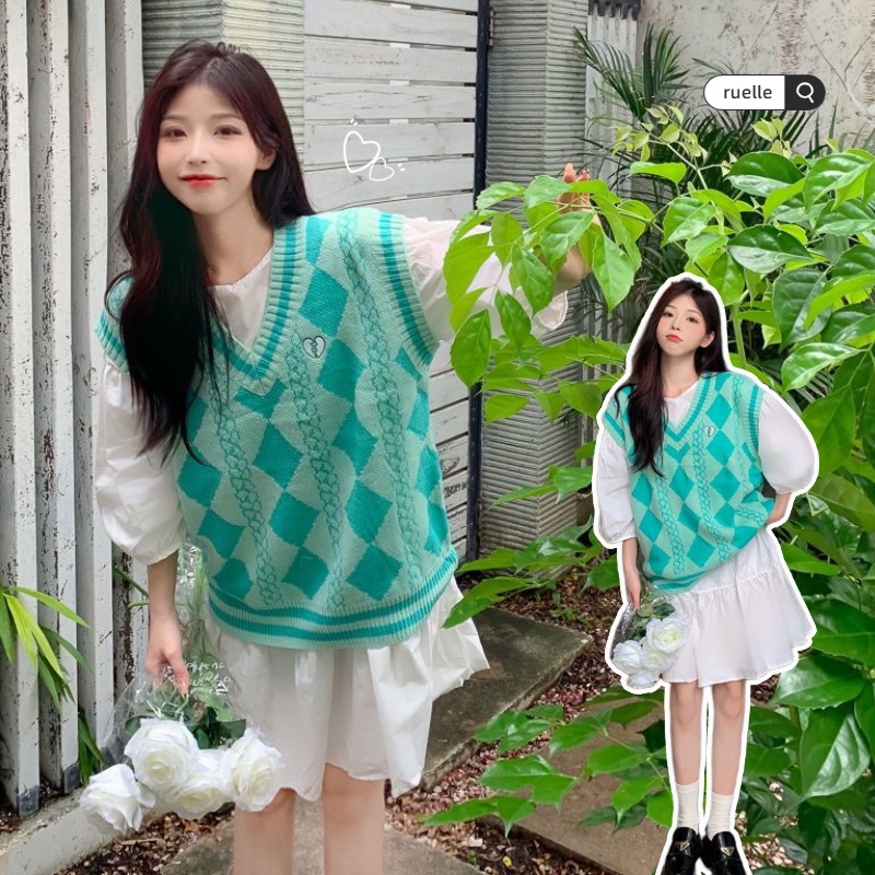 Áo len không tay thiết kế thời trang theo phong cách vintage dành cho nữ