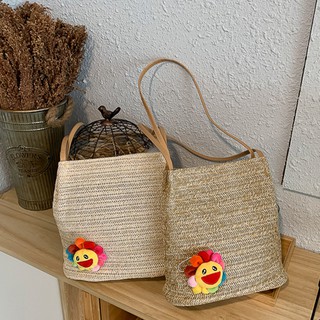 Túi xách vải canvas hoạ tiết hoa mặt cười t5006