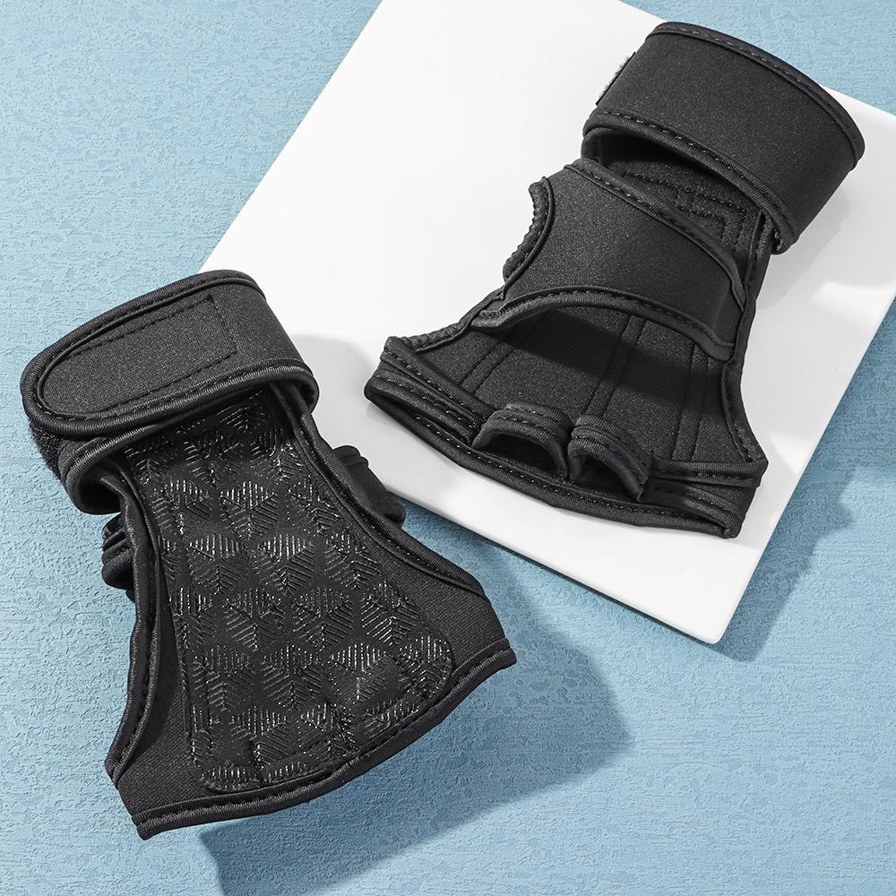 JUNE Găng Tay Hở Ngón Chống Trượt Hỗ Trợ Nâng Tạ