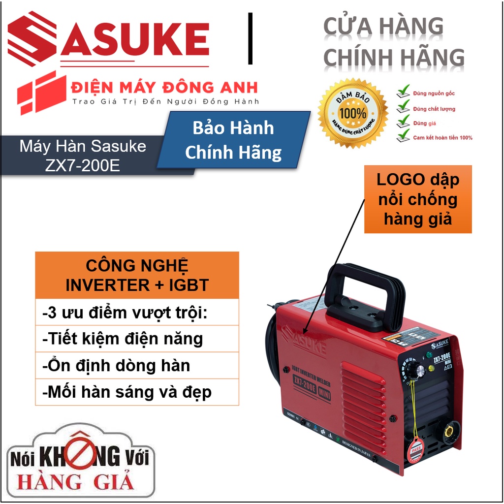 Máy Hàn Điện Tử MINI SASUKE ZX7- 200E | Sản Xuất Tại Thái Lan Theo dây Chuyền Nhật Bản |.