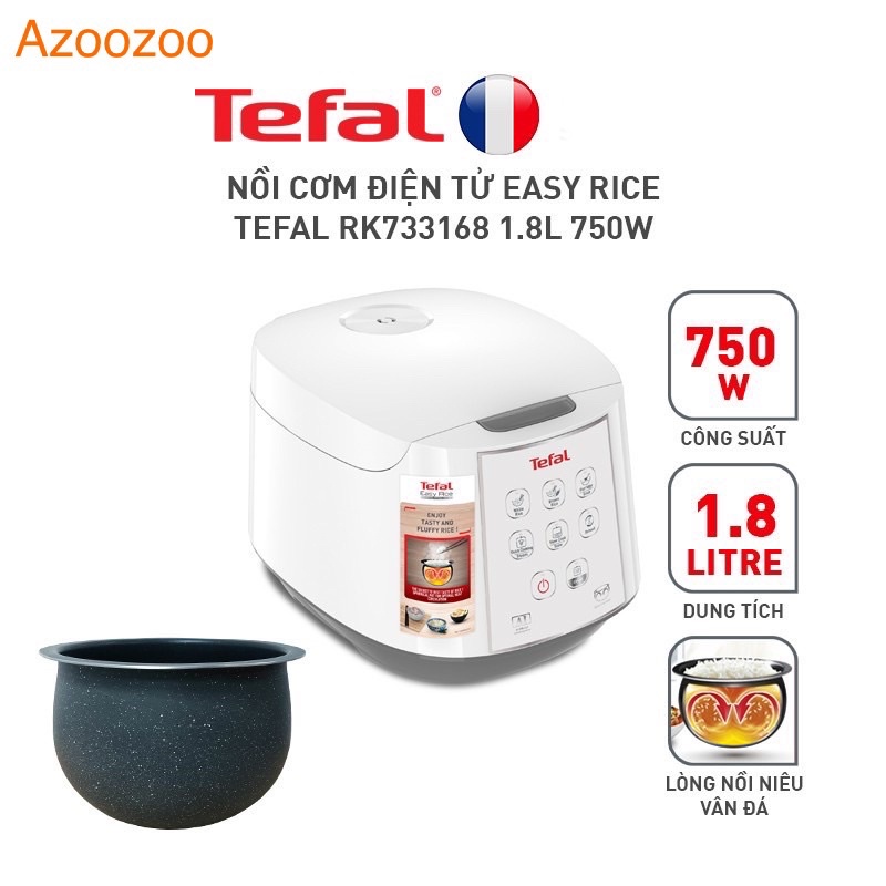 Nồi cơm điện tử Tefal Easy Rice RK733168 1.8L 750W