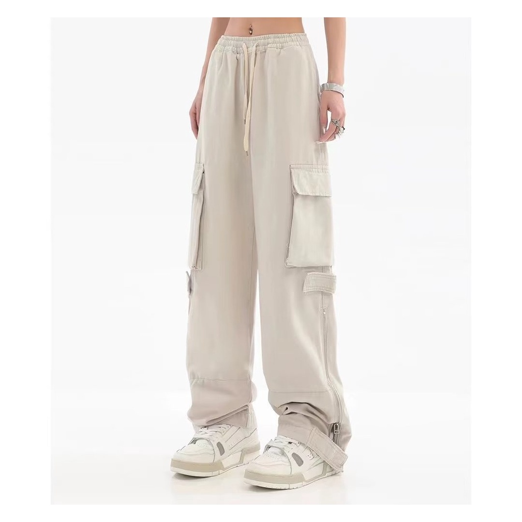 Daduhey Quần Dài Ống Rộng Lưng Thun Thời Trang Đường Phố Cá Tính Cho Nam