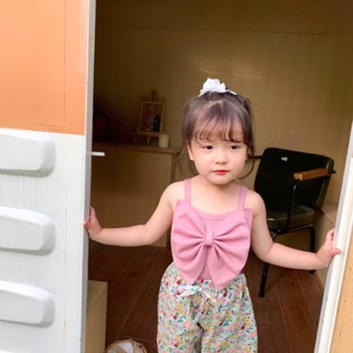 Áo 2 dây nơ to cho bé gái