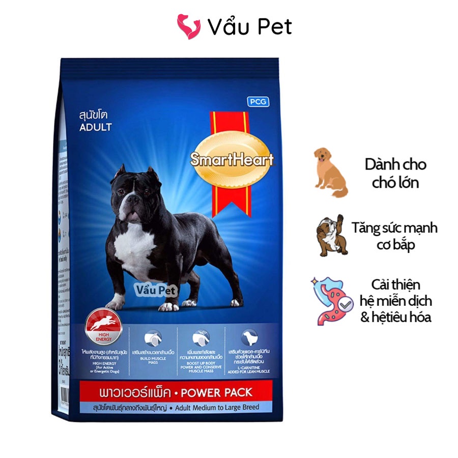 Thức ăn cho chó Power Pack Adult 3kg - Thức ăn hạt phát triển cơ bắp cho chó lớn Vẩu Pet Shop