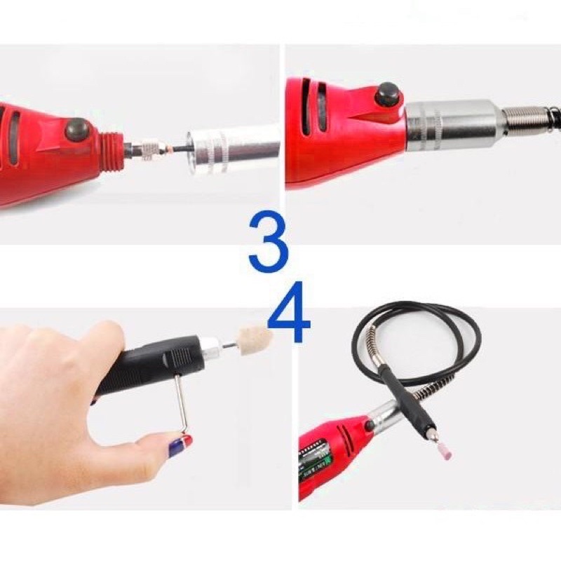 Máy mài khắc mini, mài khuôn - ACZ 6058 100 chi tiết chuyên dùng trạm khắc mỹ nghệ thủ công, đánh bóng gỗ, đá, kim loại