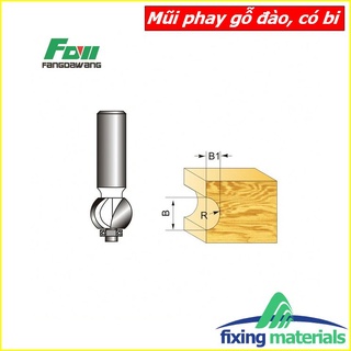 Mũi phay gỗ đào (có bi) cốt 12 ly (mũi router, dao phay gỗ, mũi soi gỗ)