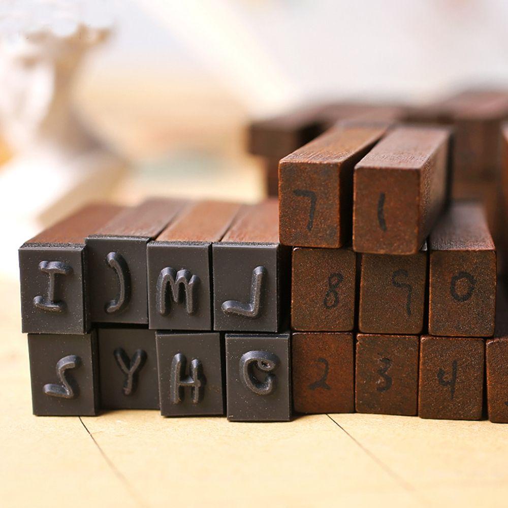 Bộ Con Dấu Bằng Gỗ Dùng Trang Trí Sổ Tay / Nhật Ký DIY