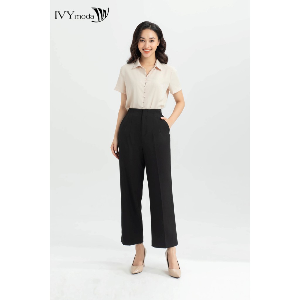 Áo sơ mi nữ khuy ngọc IVY moda MS 16M6363