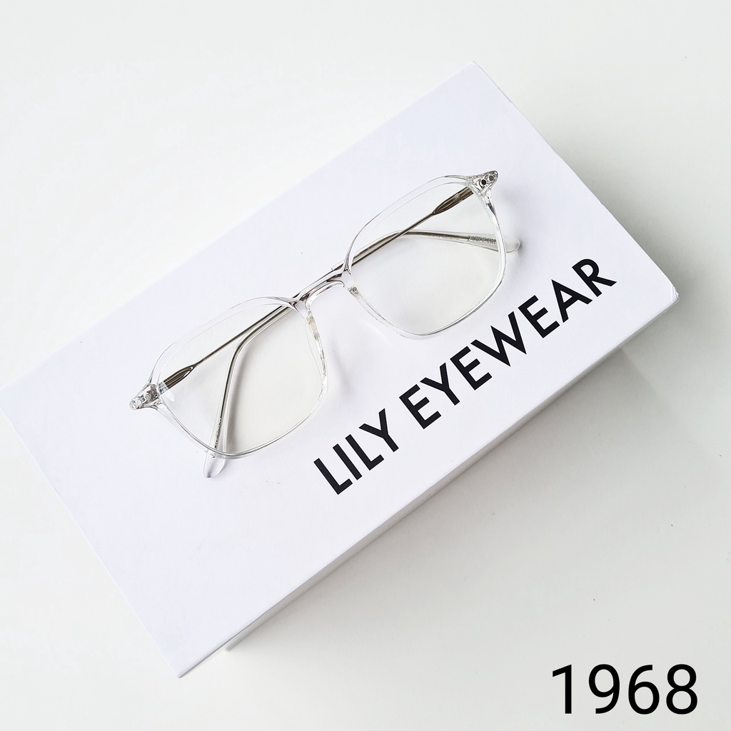 Gọng Kính Cận Nam Nữ Lilyeyewear Mắt Vuông Càng Kim Loại Thanh Mảnh Màu Sắc Thời Trang 1968
