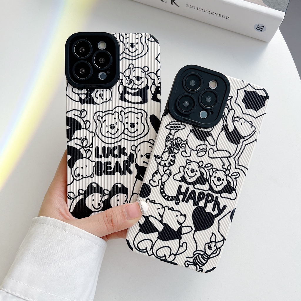 Ốp Điện Thoại Da Hình winnie the pooh Cho iphone 13 Pro Max i13 13pro 11 Pro Max i11 X XR Xs Max 7 plus 8 plus 12Pro 12 Pro Max