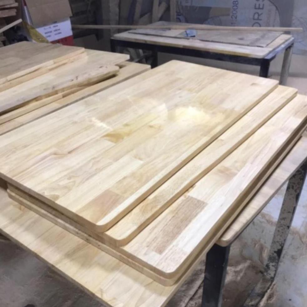 (Giá Tại Xưởng)Mặt bàn gỗ cao su đầy đủ kích thước đã sơn,phủ bóng và bo góc- Mua về là dùng