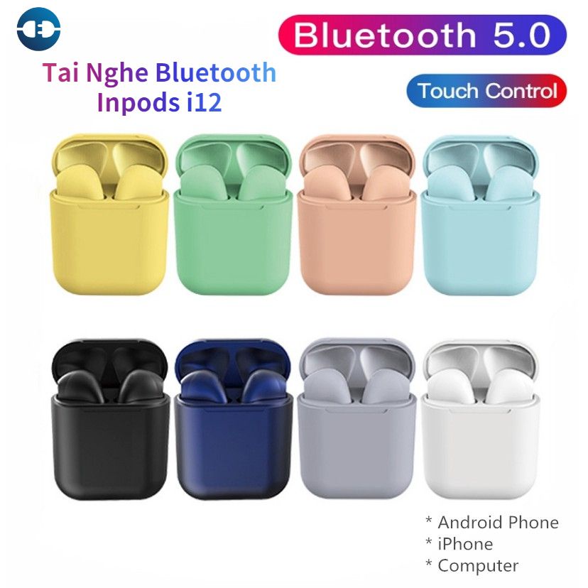 Tai Nghe Bluetooth giá rẻ Inpods i12 chính hãng TWS 5.0 Cảm Ứng Điều Khiển,Cảm ứng nhạy và đa chức năng -Factory Apple