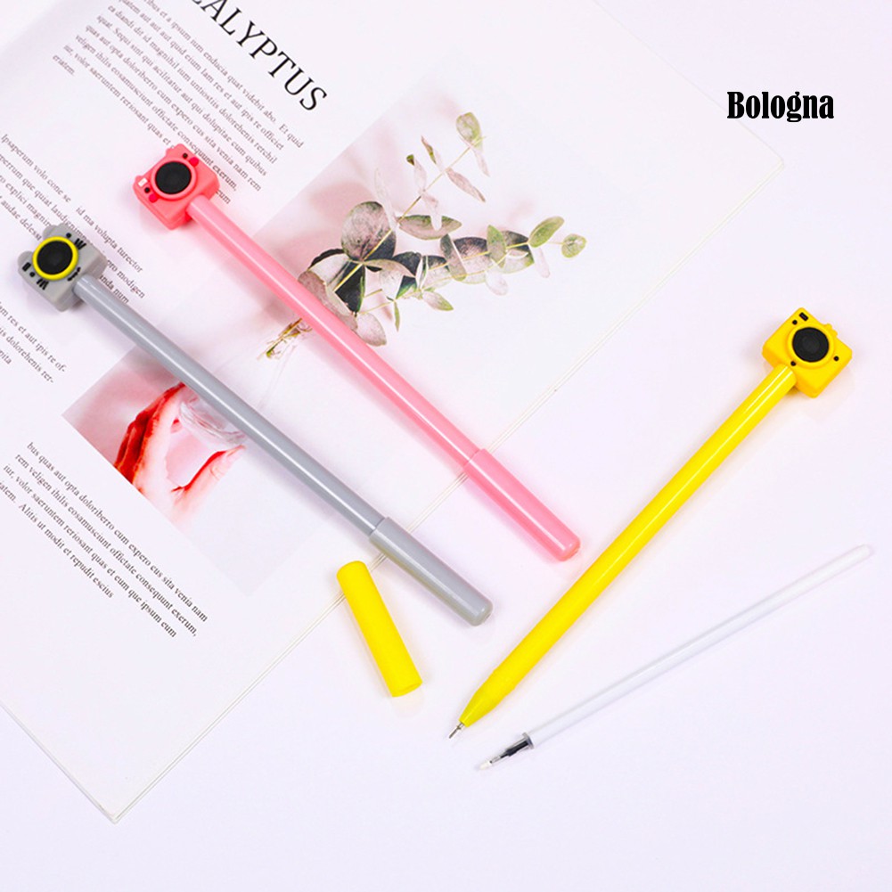 [Mùa tựu trường]0.38mm Mini Camera Black Ink Gel Pen Marker Student School Office Stationery