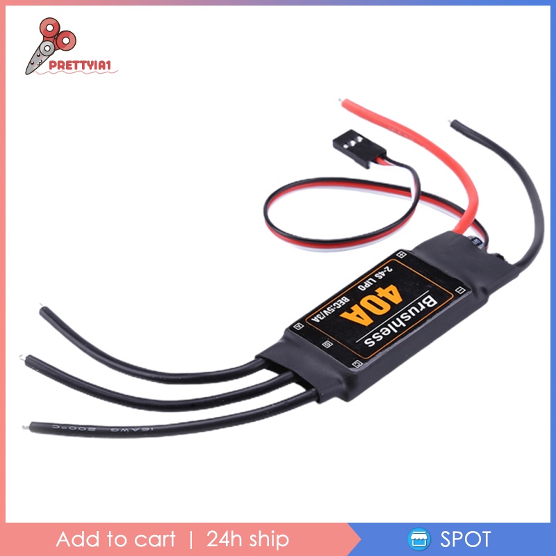 Động Cơ Không Chổi Than ESC 40A Prettyia1 Chuyên Dụng Cho Máy Bay Điều Khiển Từ Xa