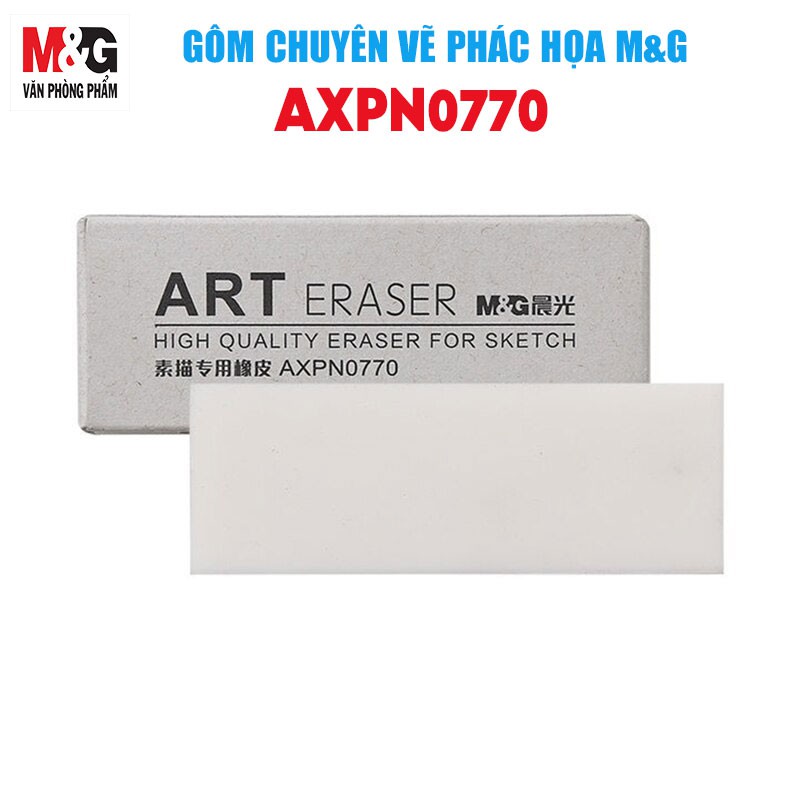 Gôm M&amp;G AXPN0770 Dạng dài , đựng trong hôp giấy , chuyên dùng cho vẽ Phác Họa , trên  hôp có chữ ART