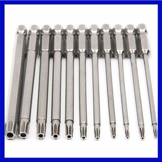 Bộ 11 hoa thị có lỗ, lục giác bông hãng BROPPE dài 100mm cho máy khoan, bắn vít