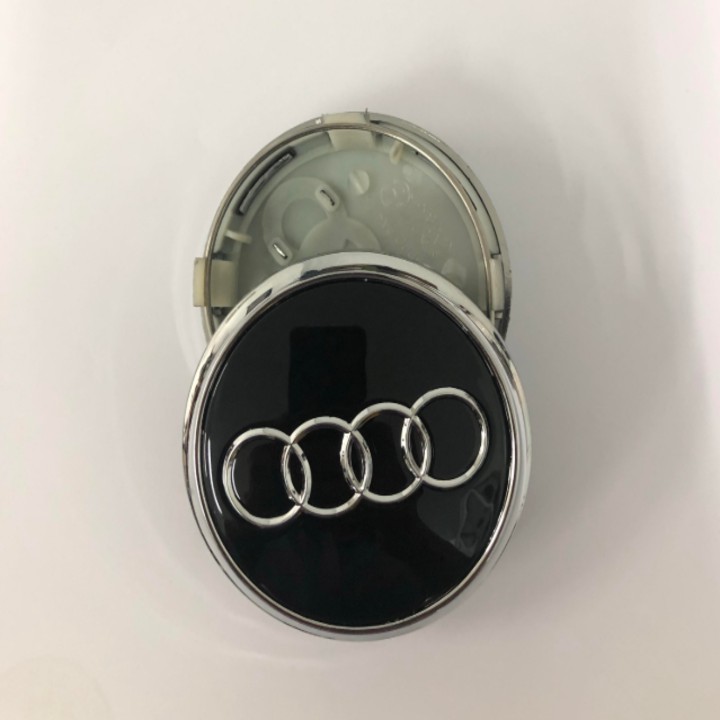 Logo chụp mâm, ốp lazang bánh xe ô tô Audi Q7 AUD77 đường kính 77mm, Nhựa ABS - 01 chiếc