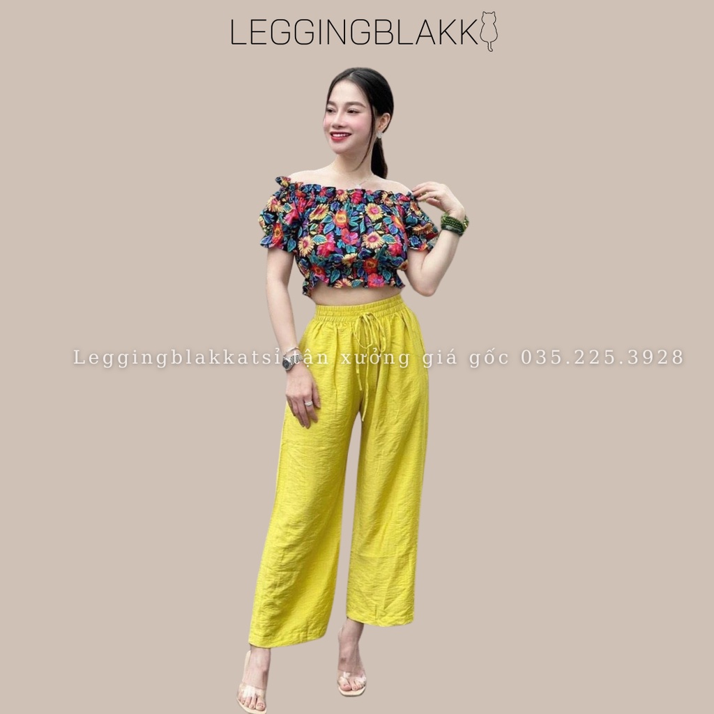 Quần ống rộng đũi lụa nhiều màu cạp chun co giãn dáng suông 925