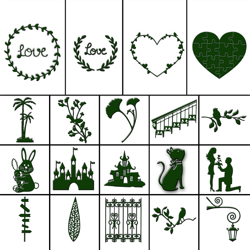 Khuôn Cắt Giấy Làm Từ Kim Loại Hình Lá Trang Trí Scrapbook