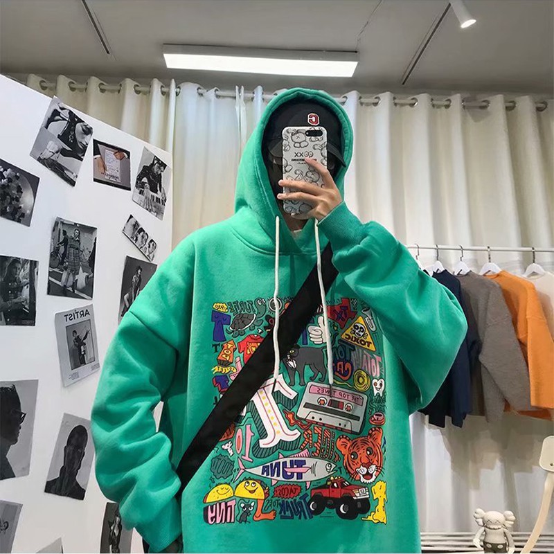 [Mã SKAMA06 giảm 8% TỐI ĐA 50K đơn250K] Áo Hoodie Nam Nữ phong cách Harajuku cá tính chất nỉ trần bông từ 50-75kg | BigBuy360 - bigbuy360.vn