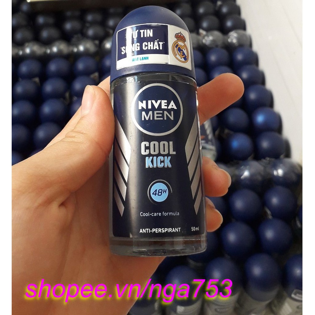 Lăn Khử Mùi Nivea Nam 50ml Mát Lạnh Cool Kick chính hãng