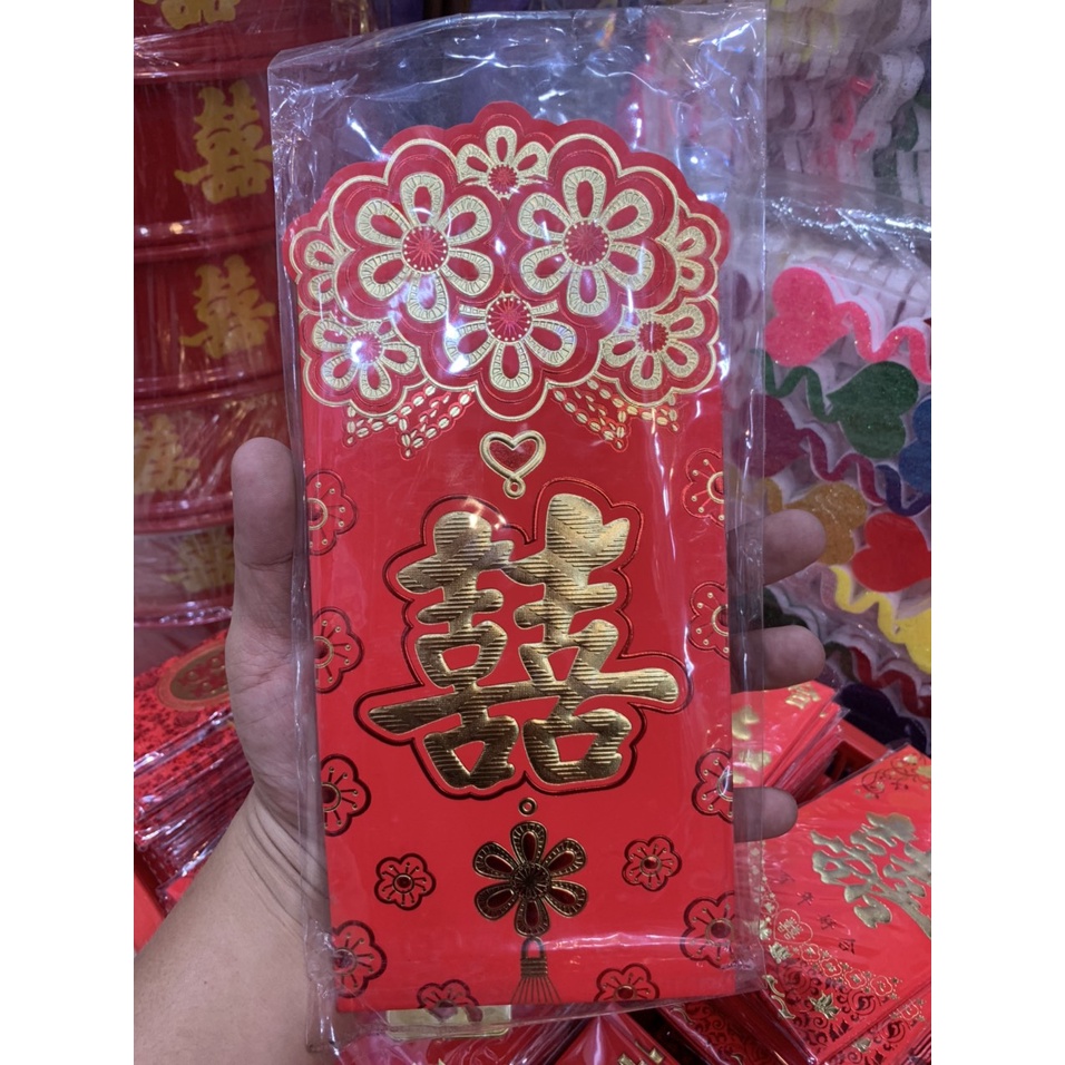Bao nạp tài, lì xì đám cưới giấy nhung dày đẹp