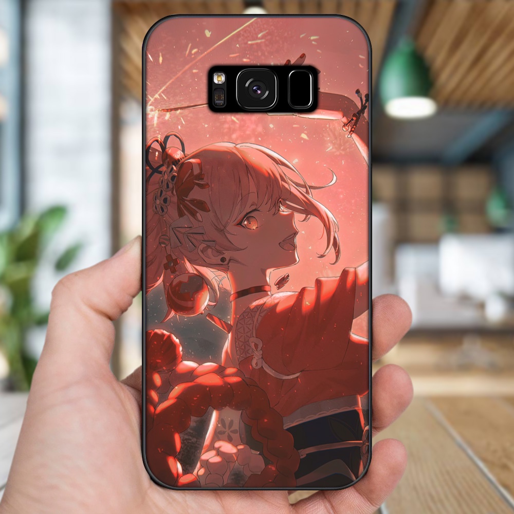 Ốp lưng Samsung S8, S8 Plus viền đen in hình Yoimiya Genshin Impact