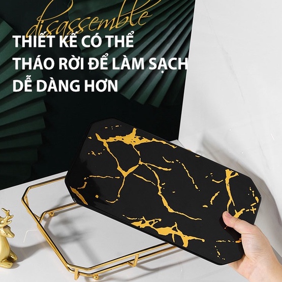 Kệ Để Đồ Nhà Tắm Gốm Sứ Vân Cẩm Thạch Cao Cấp, Kệ Để Mĩ Phẩm Nhà Tắm